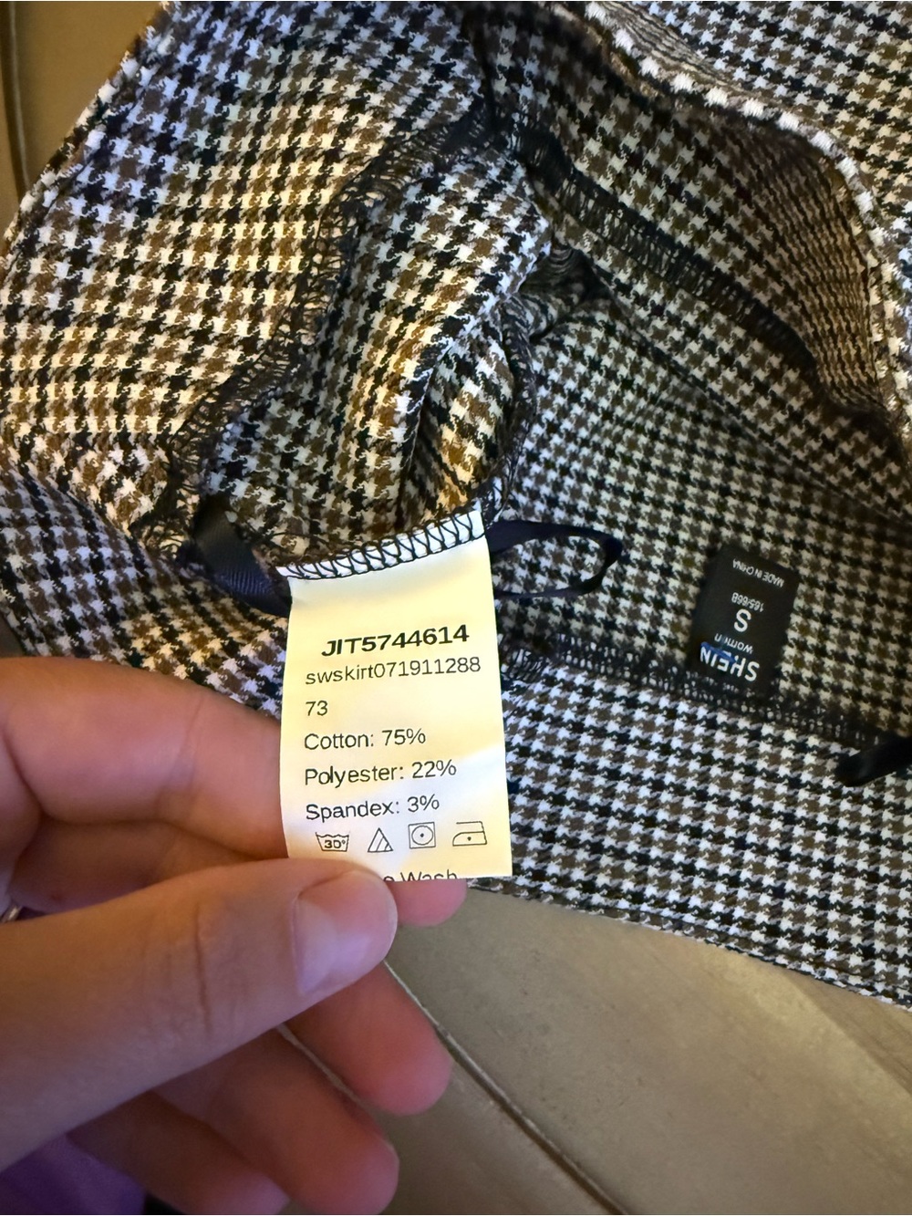 SHEIN Black & White Houndstooth Pencil Skirt - Picture 5 of 5